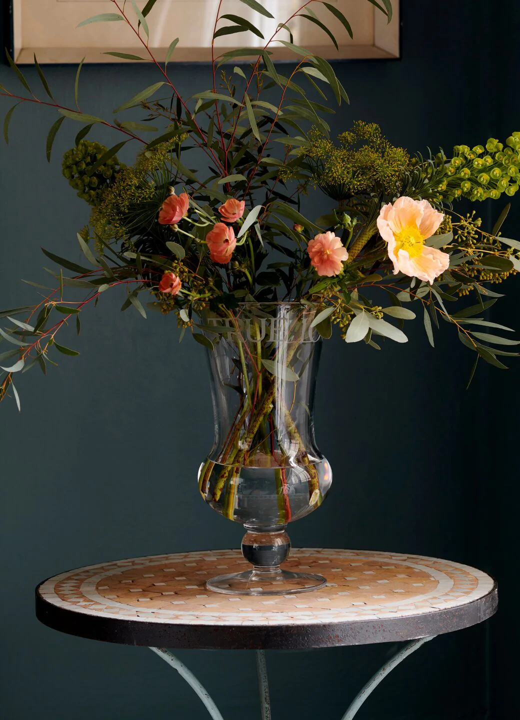 Black Toast Extra Large Crystal Glass Flared Vase