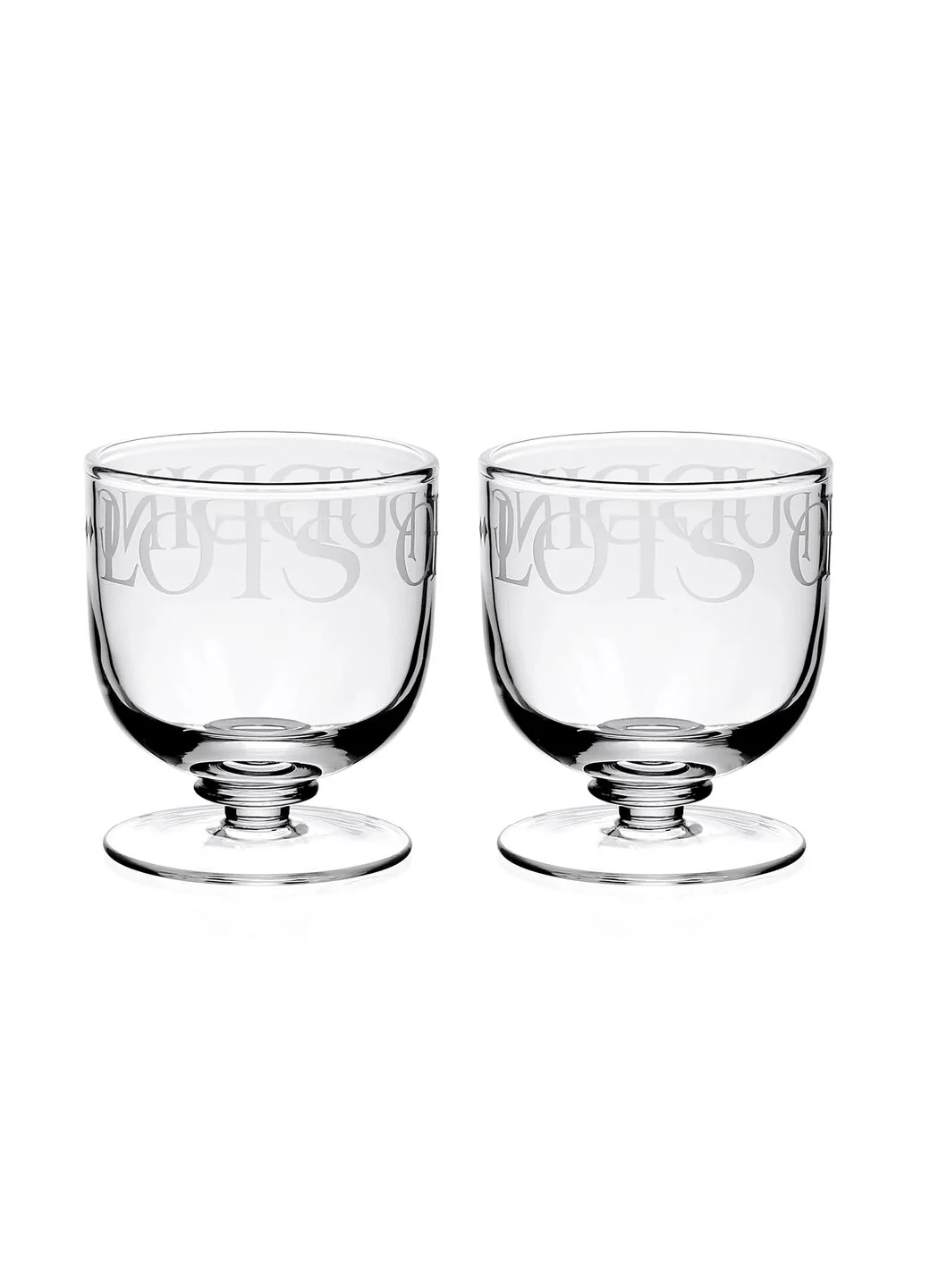 Black Toast Glass Set Of 2 Pudding Bowls
