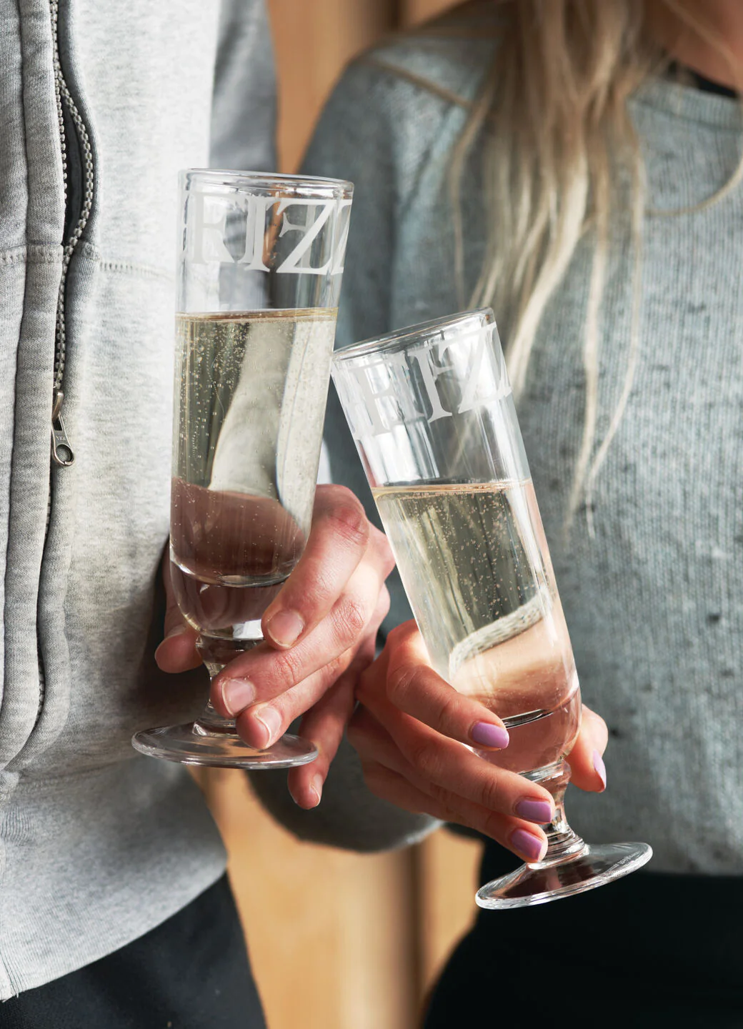 Black Toast Set Of 2 Crystal Glass Flutes