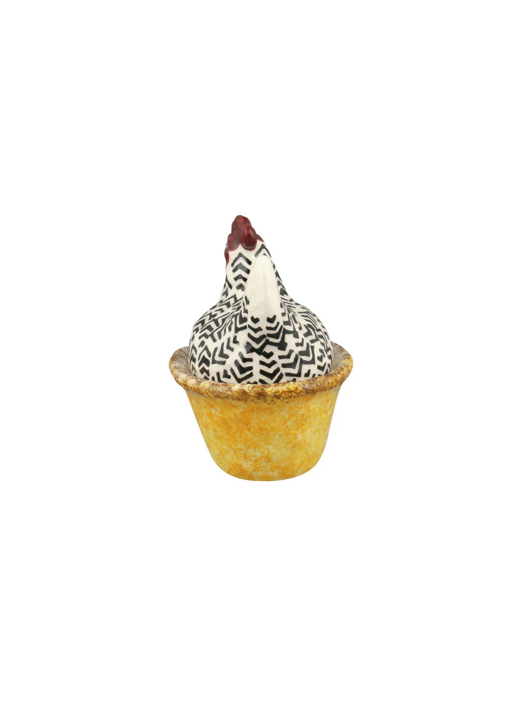 Handpainted Silver Small Hen On Nest - Image 3