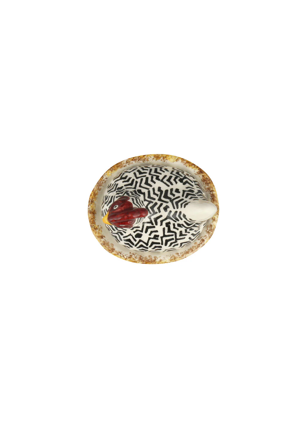 Handpainted Silver Small Hen On Nest - Image 5