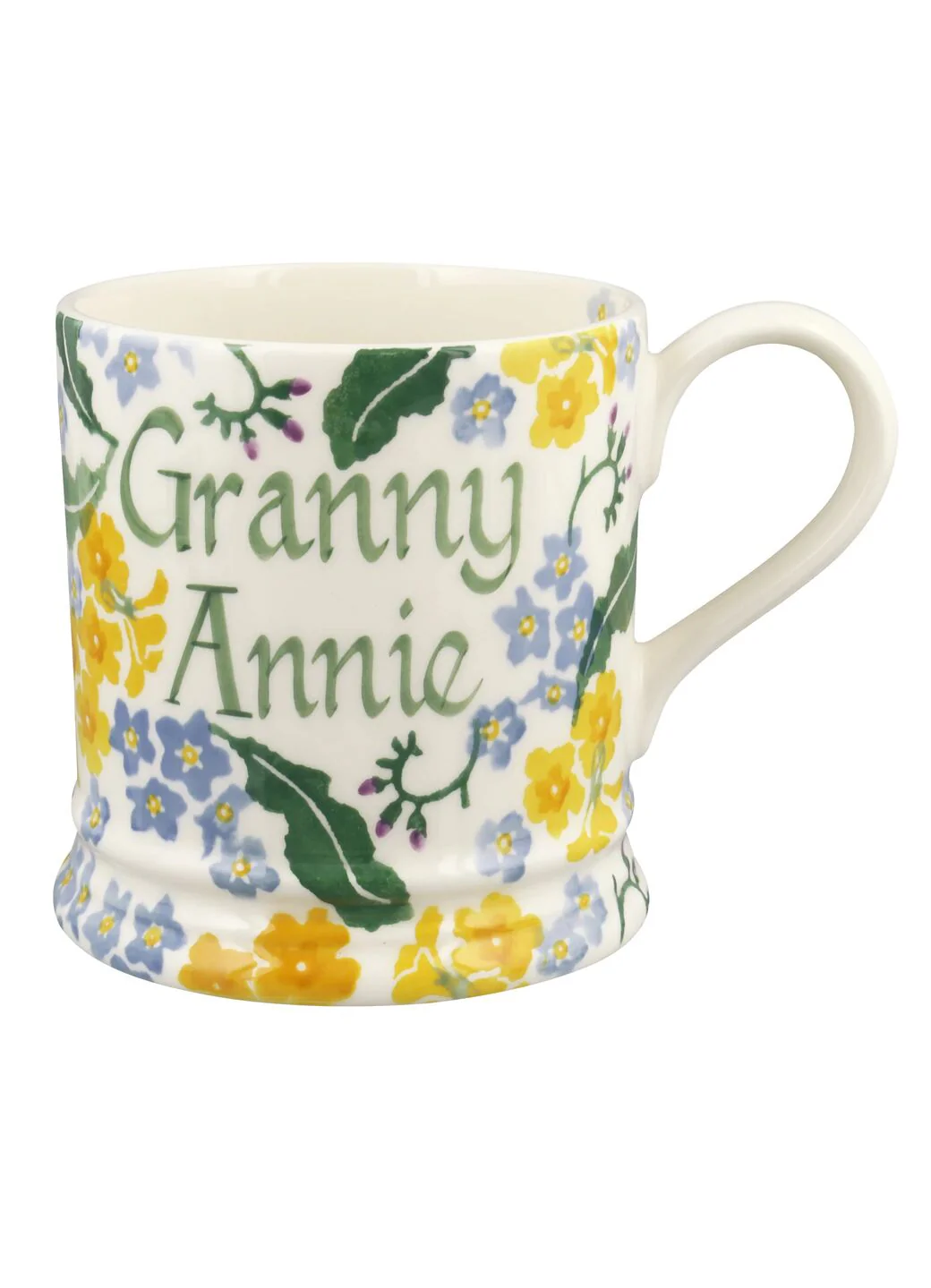 Personalised Forget Me Not & Primrose Large Mug