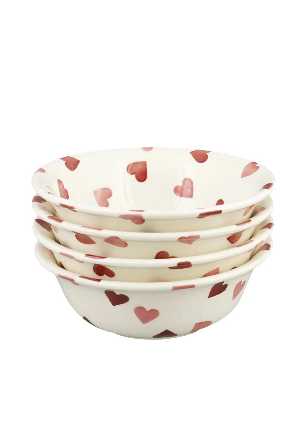 Pink Hearts Cereal Bowl - Set of 4