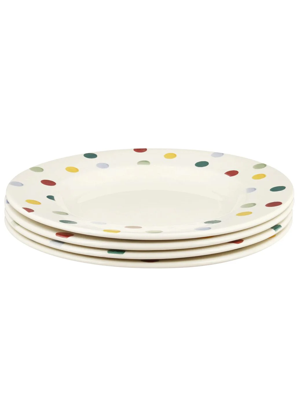 Polka Dot Large Dinner Plate, 10.5 Inch - Set of 4
