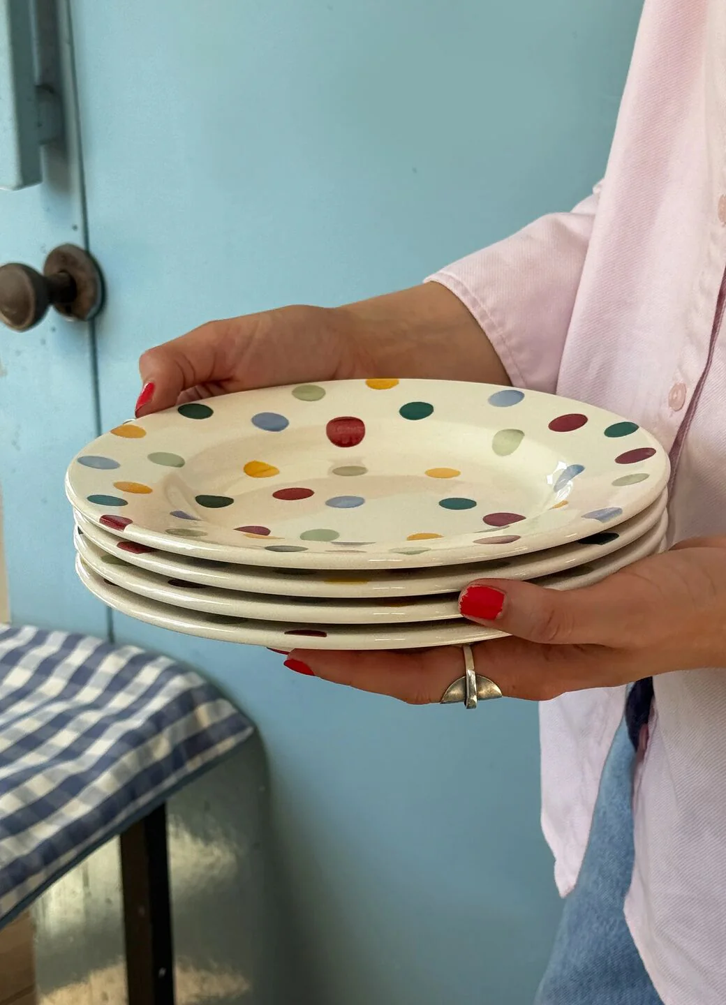 Polka Dot Medium Dinner Plate, 8.5 Inch - Set of 4